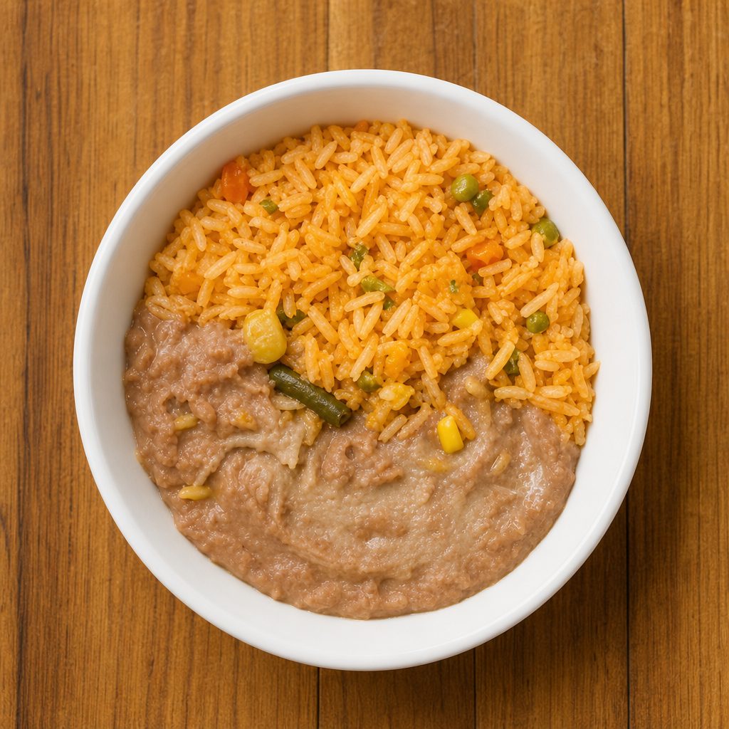 1/2 Beans, 1/2 Rice.